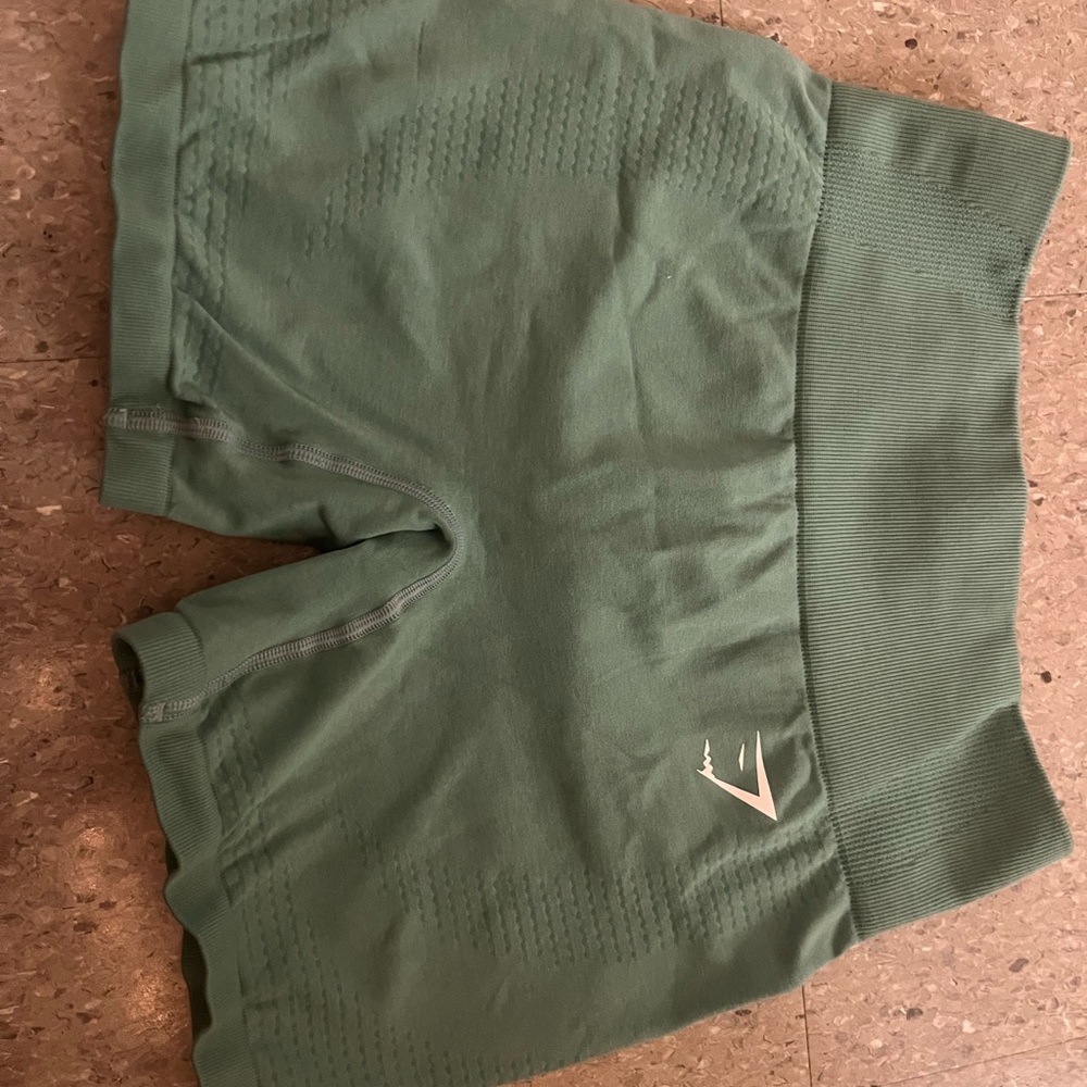 Gymshark Green Seamless High-Waist Athletic Shorts